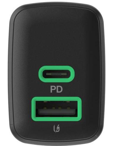 ŁADOWARKA SIECIOWA Greencell PowerSource Duo30 30W 1xUSB-C 1xUSB-A PD 3.0 QC 4.0+ czarna