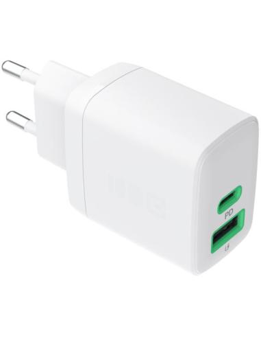 ŁADOWARKA SIECIOWA Greencell PowerSource Duo30 30W 1xUSB-C 1xUSB-A PD 3.0 QC 4.0+ biała