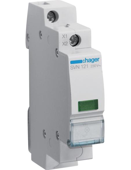 Lampka sygnalizacyjna, 230V AC, Zielony LED HAGER SVN121