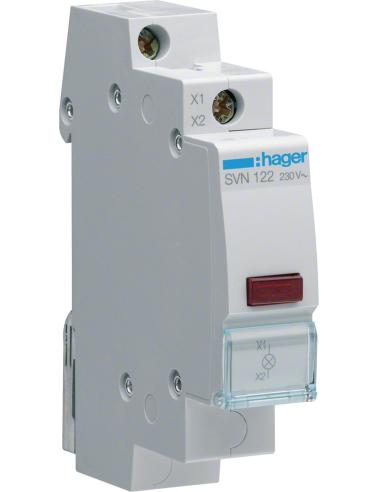 Lampka sygnalizacyjna, 230V AC, Czerwony LED HAGER SVN122