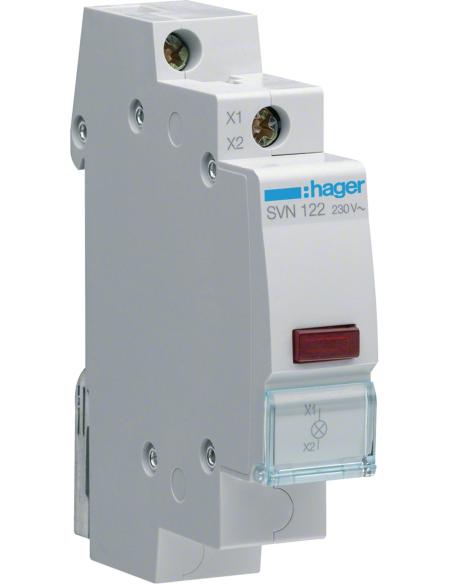 Lampka sygnalizacyjna, 230V AC, Czerwony LED HAGER SVN122