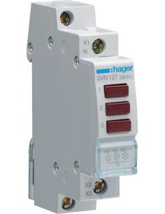 Lampka sygnalizacyjna, 230V AC, 3 x Czerwony LED HAGER SVN127