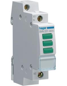 Lampka sygnalizacyjna, 230V AC, 3 x Zielony LED HAGER SVN221