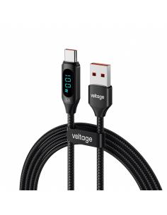 Kabel USB-A / USB-C Voltage PowerDisplay 66W 100cm czarny