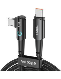 Kabel USB-C / USB-C kątowy Voltage PowerAngle 100W PD 200cm czarny