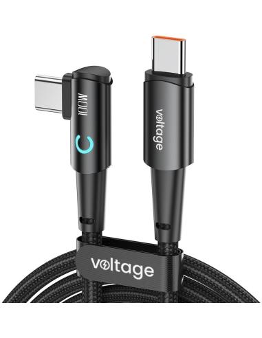 Kabel USB-C / USB-C kątowy Voltage PowerAngle 100W PD 200cm czarny