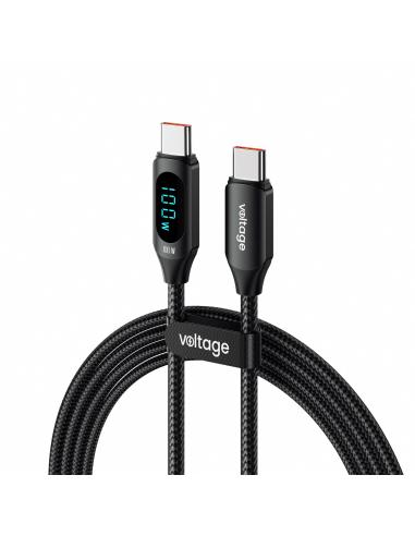 Kabel USB-C / USB-C Voltage PowerDisplay 100W PD 100cm czarny