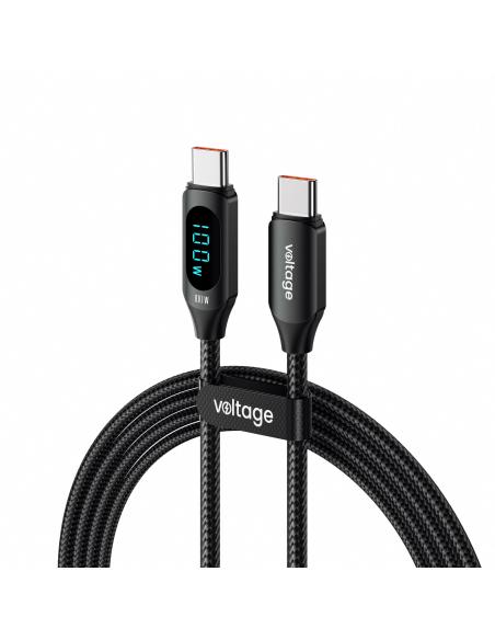Kabel USB-C / USB-C Voltage PowerDisplay 100W PD 100cm czarny