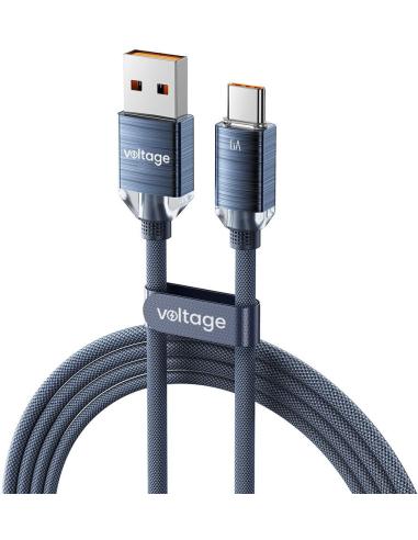 Kabel USB-A / USB-C Voltage PureCrystal 66W 100cm niebieski