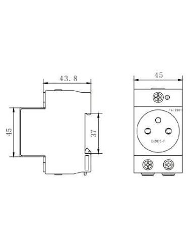 Gniazdo modułowe, na szynę DIN TH-35, do rozdzielnicy Noark Ex9DS-F 106194