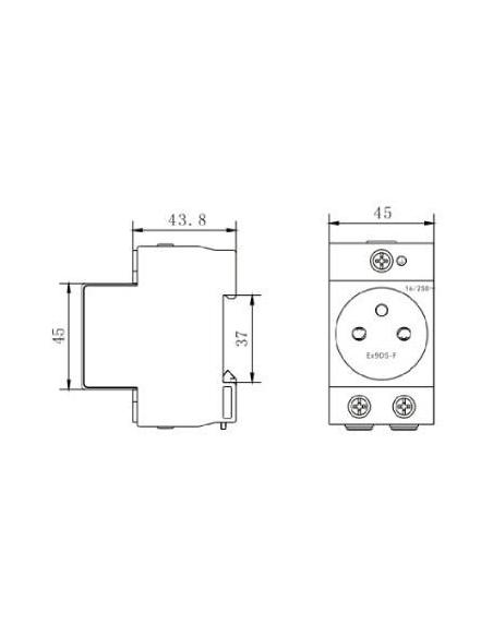 Gniazdo modułowe, na szynę DIN TH-35, do rozdzielnicy Noark Ex9DS-F 106194
