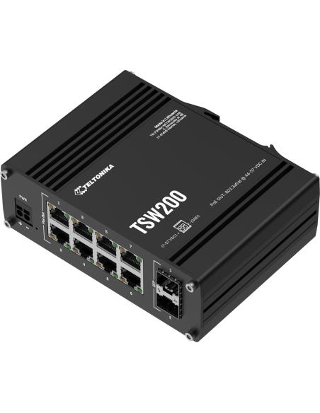 Teltonika TSW200 switch przemysłowy 8xGE 2xSFP PoE (TSW2000000B0) DIN