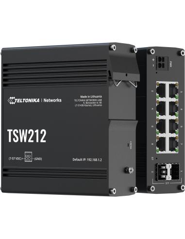 Teltonika TSW212 switch przemysłowy zarządzalny 8xGE 2xSFP (TSW212000000) DIN