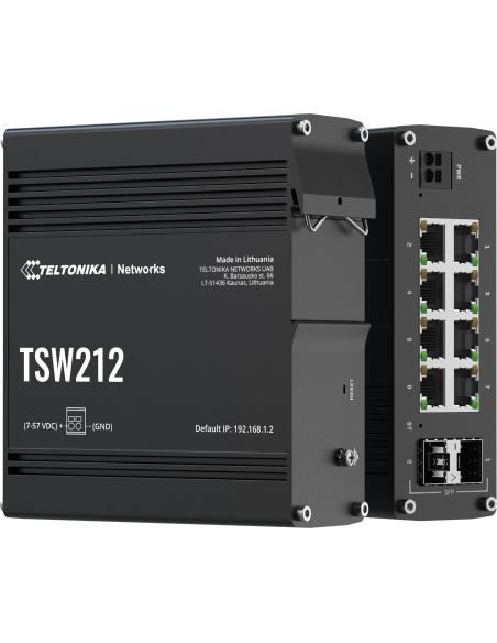 Teltonika TSW212 switch przemysłowy zarządzalny 8xGE 2xSFP (TSW212000000) DIN