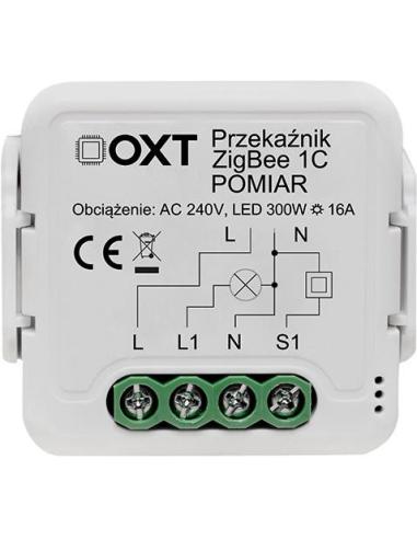 Moduł OXT przekaźnik 1 obw. pomiar 16A ZigBee TUYA T260P