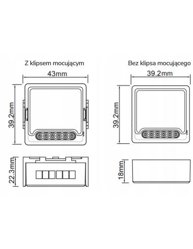 Moduł OXT mini ściemniacz 2 obwody WiFi TUYA T226