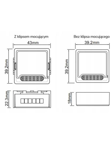 Moduł OXT mini ściemniacz 2 obwody WiFi TUYA T226