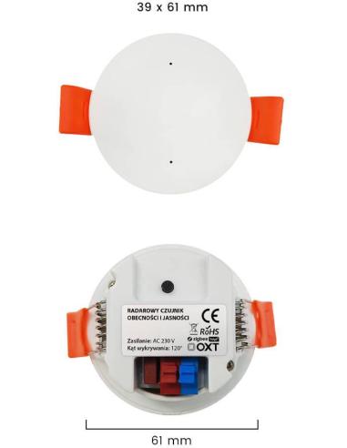OXT Czujnik radar obecności jasności 230V ZigBee TUYA T160