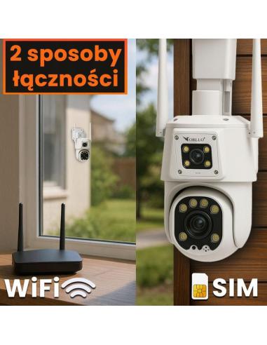 Kamera IP Orllo TZ8 Dual 4MP+4MP 4G SIM LTE Wi-Fi