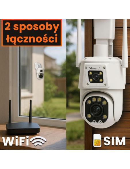 Kamera IP Orllo TZ8 Dual 4MP+4MP 4G SIM LTE Wi-Fi