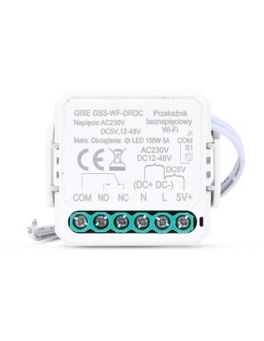GISE Smart Pojedynczy moduł przekaźnikowy bezpotencjałowy niskonapięciowy WiFi | Tuya | GSS-WF-DRDC