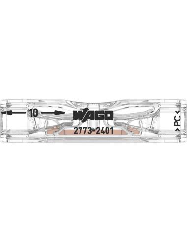 Szybkozłączka przelotowa uniwersalna LINKA/DRUT 2x 0,2-4mm2 WAGO 2773-2401 (Paczka 100szt.)