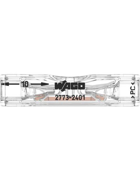 Szybkozłączka przelotowa uniwersalna LINKA/DRUT 2x 0,2-4mm2 WAGO 2773-2401 (Paczka 100szt.)
