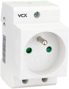 Gniazdo na szyne TH 35 z bolcem uziemiającym 230V VCX GN TH