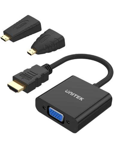 Unitek Y-6355 adapter Micro/Mini HDMI do VGA+audio