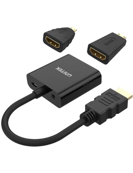 Unitek Y-6355 adapter Micro/Mini HDMI do VGA+audio