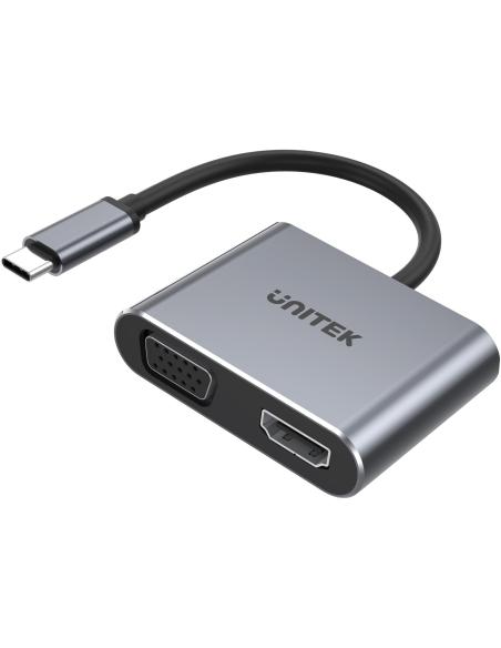 Unitek Hub USB-C HDMI VGA USB-A i PD 100W D1049A