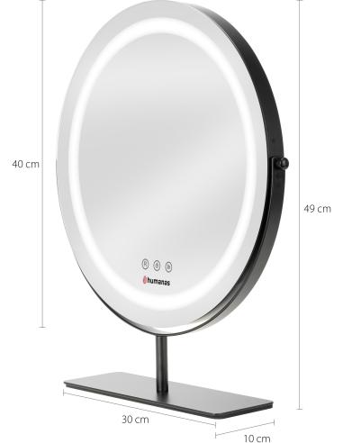 Lustro do makijażu Humanas HS-HM Scarlet z oświetleniem LED - czarny