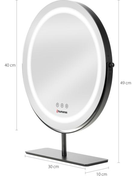 Lustro do makijażu Humanas HS-HM Scarlet z oświetleniem LED - czarny