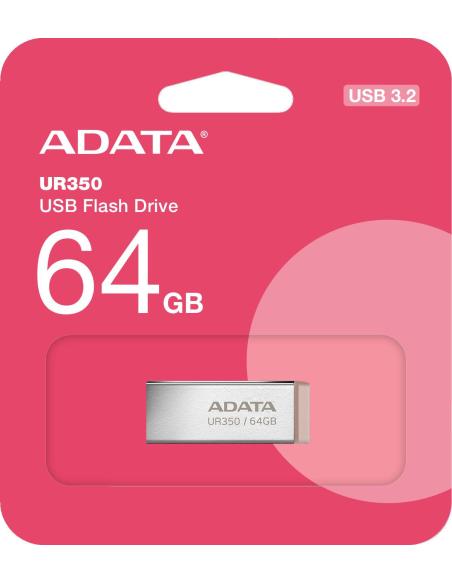 Adata Pendrive UR350 64GB USB3.2 Gen1 Metal brązowy