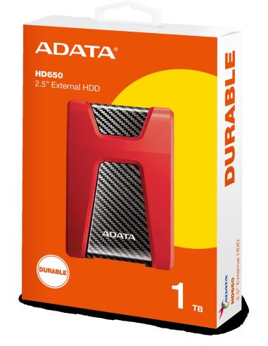 Adata DashDrive Durable HD650 1TB 2.5'' USB3.0 Czerwony