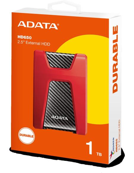 Adata DashDrive Durable HD650 1TB 2.5'' USB3.0 Czerwony