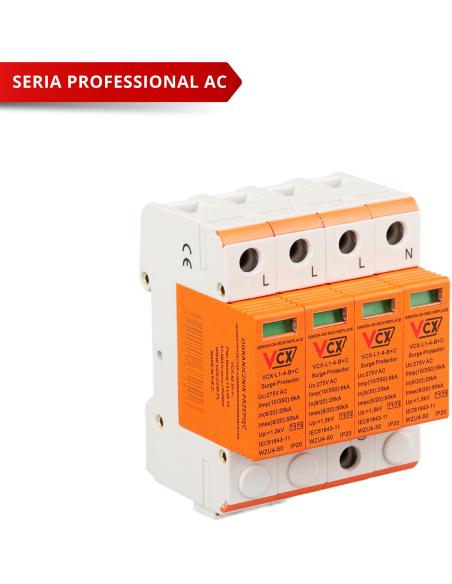 Ogranicznik przepięć klasy B+C 4P (T1T2) 6kA VCX Professional