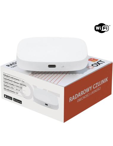 OXT Czujnik radar obecności jasności USB WiFi TUYA T155