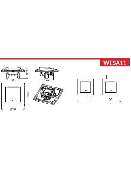 Łącznik schodowy VCX WESA LC 11 Czarny