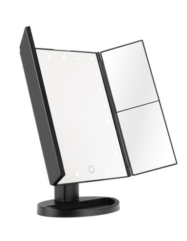 Lusterko do makijażu Humanas HS-ML04 z podświetleniem LED - czarny