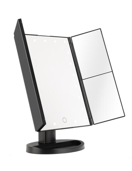 Lusterko do makijażu Humanas HS-ML04 z podświetleniem LED - czarny