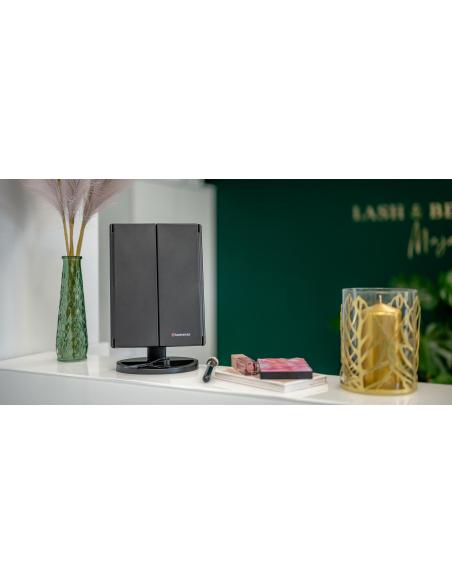 Lusterko do makijażu Humanas HS-ML04 z podświetleniem LED - czarny