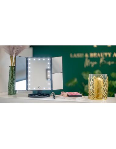 Lusterko do makijażu Humanas HS-ML04 z podświetleniem LED - czarny