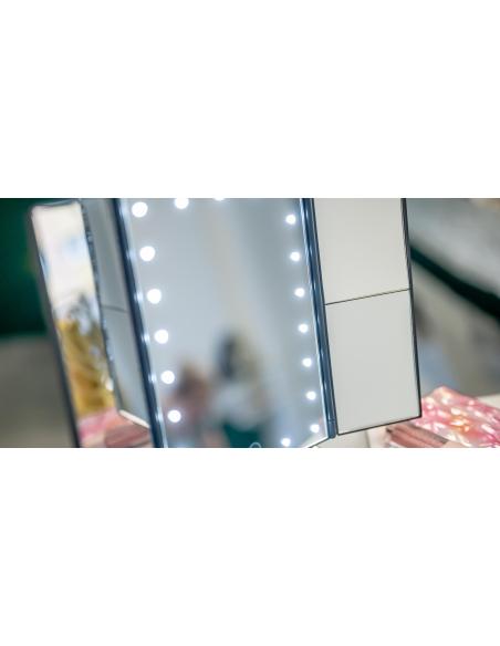 Lusterko do makijażu Humanas HS-ML04 z podświetleniem LED - czarny