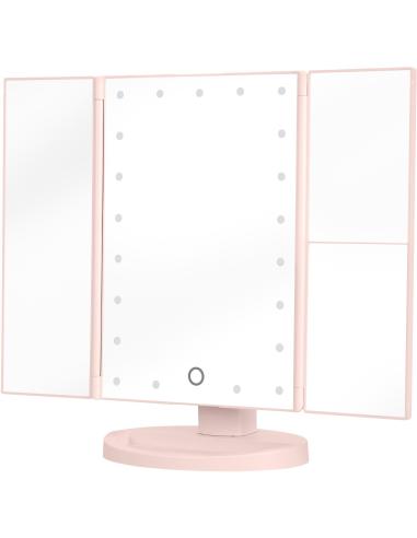Lusterko do makijażu Humanas HS-ML04 z podświetleniem LED - różowy