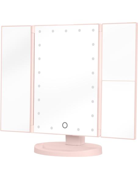 Lusterko do makijażu Humanas HS-ML04 z podświetleniem LED - różowy