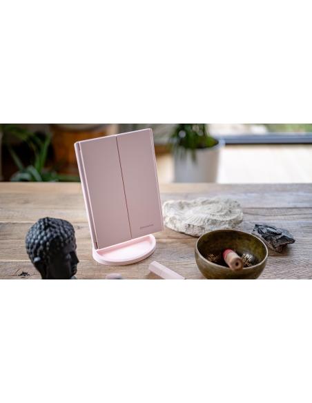 Lusterko do makijażu Humanas HS-ML04 z podświetleniem LED - różowy