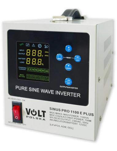 Przetwornica VOLT POLSKA SINUSPRO 1100E PLUS 12/230V (700/1100W) [AGM, GEL, LiFePO4