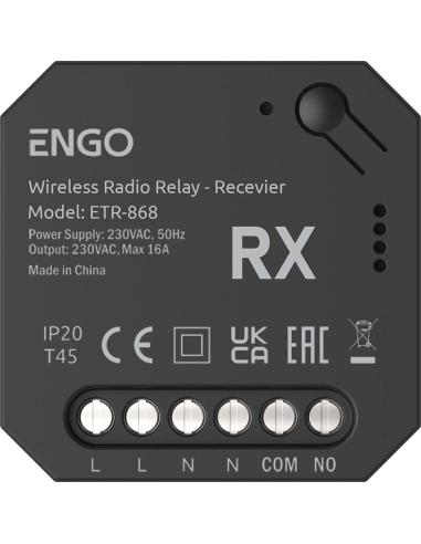 ENGO Controls ETR-868 - Przekaźnik bezprzewodowy EngoLink, sterowany radiowo, 868Mhz, 230V