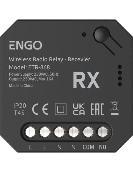 ENGO Controls ETR-868 - Przekaźnik bezprzewodowy EngoLink, sterowany radiowo, 868Mhz, 230V